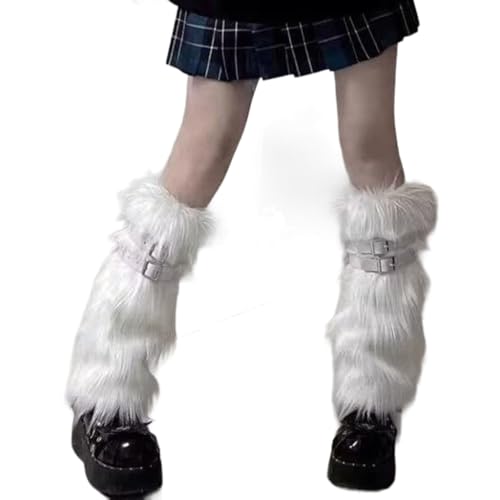 Women Furs Leg Warmer Winter Furry Long Boot Cuffs Fuzzy Party Costume for Holiday Festival Performances Play