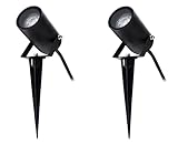 【 2 Piece Garden Spike Lights 】 This garden lights with a good length of wire , the wire is available to connect the power , and the cable can be buried in the earth . Voltage : 240V . 2 years warranty & 24 h online service .
