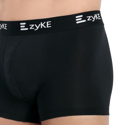 Image of Zyke Men's Cotton Trunk Innerwear | 95% Cotton 5% Elastane Stretch Underwear | Ultra Soft Waistband Anti-Bacterial Moisture Wicking Trunks for Men (Pack of 1)