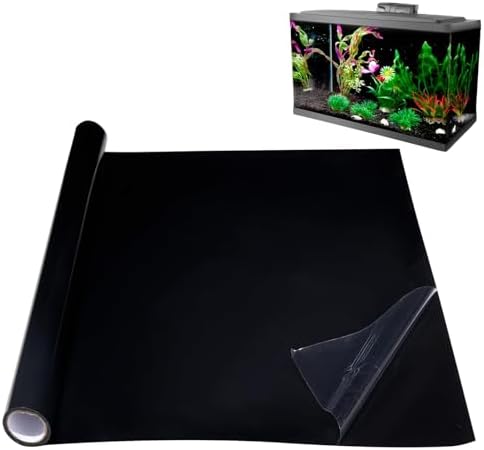 ELEBOX Aquarium Background – Blue/Black Static Cling Poster, 24 X 71 Inches, High-Definition 3D Image For Fish Tank Decoration