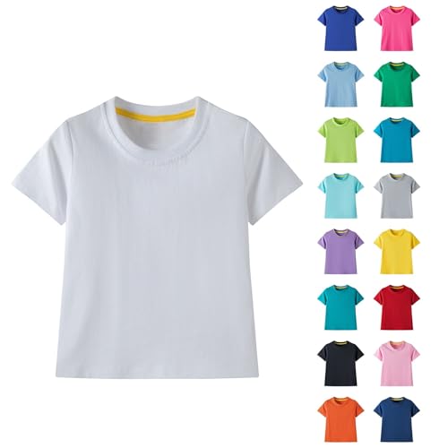 Baby Girls Toddler T-Shirt Solid Color Short Sleeve Summer Casual Tee Round Neck Soft Breathable Tops Kids Outfit2