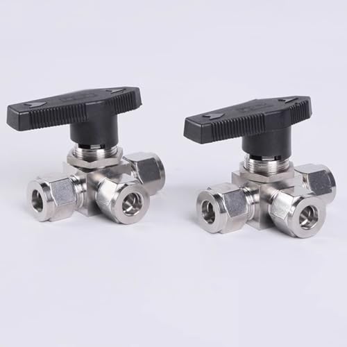 Robinet à tournant sphérique 3 voies L 14mm compression tube inox - 6