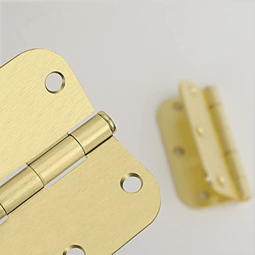 18Pcs 3.5 Inch Bright Polished Brass Door Hinges Gold 3-1/2'' X 3-1/2'' Door Hinges With 5/8''Radius Corners Polished Brass Interior Door Hinges By Goldenwarm Door Hardware #TOP6
