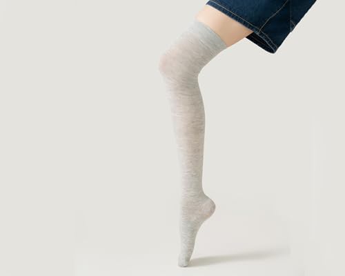 3 Pairs Over Knee-High Socks for Women, Thigh High Stocking Knee Warmer Socks for Daily and Cosplay