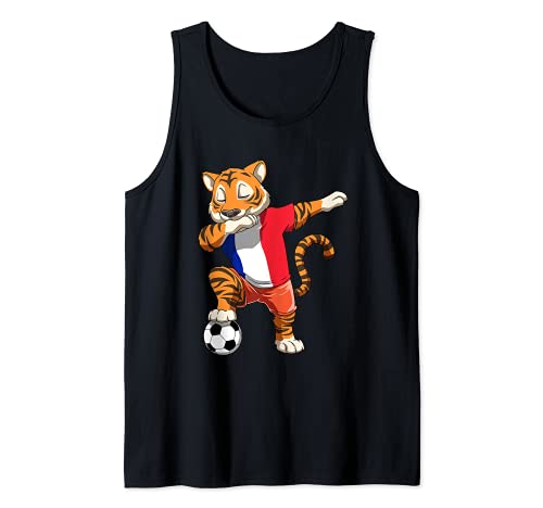 Dabbing Soccer Tiger France Camiseta sin Mangas