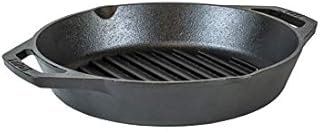 Lodge 10.25" Cast Iron Dual Handle Grill Pan, Black