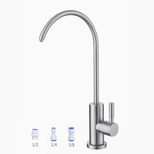 Robinet de cuisine en acier inoxydable fini or brossé avec filtre