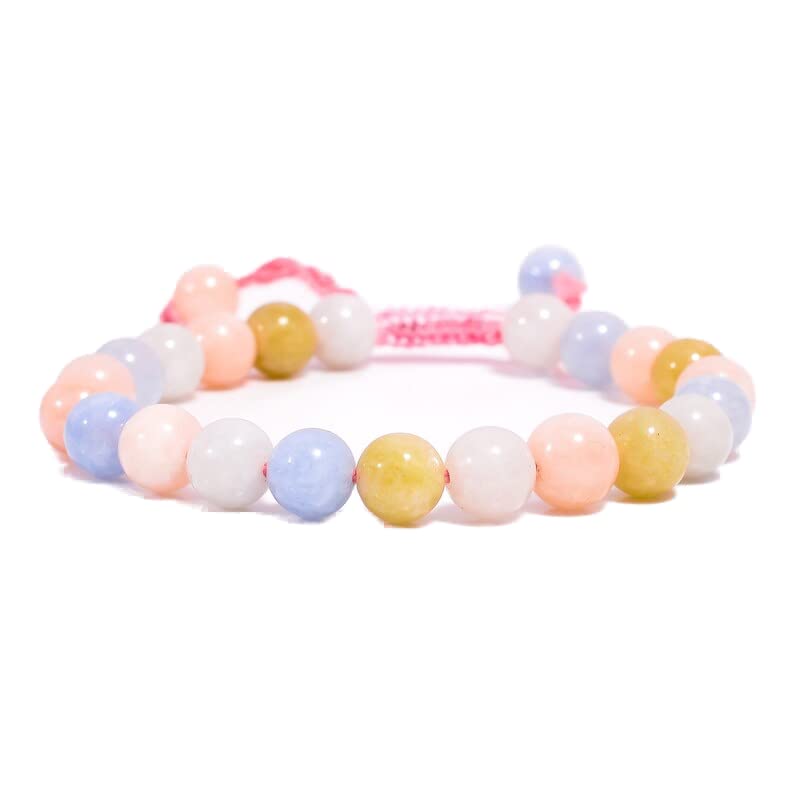 Bracelet morganite perles 8mm idéal pour le yoga et la méditation