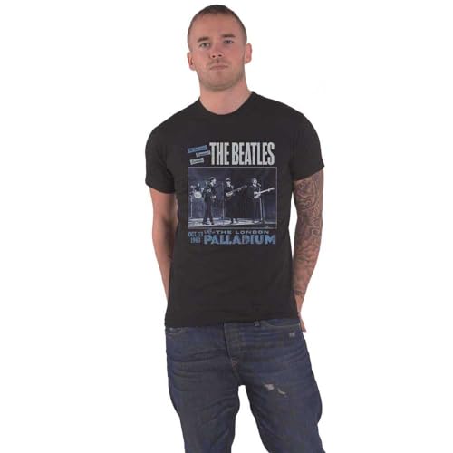 The Beatles Men's Palladium 1963 Short Sleeve T-Shirt, Black, Medium