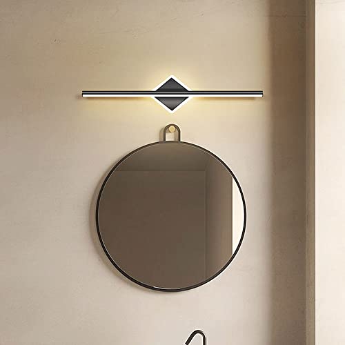 Lámpara de espejo LED lineal negro apliques de pared modernos para iluminación de baño 5