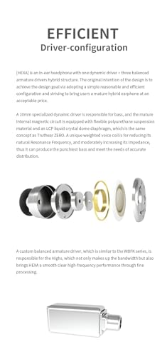 Image of Fanmusic Truthear Hexa 1Dd+3Ba Hybird Earphones With 0.78 2Pin Cable Earbuds, Black - In Ear