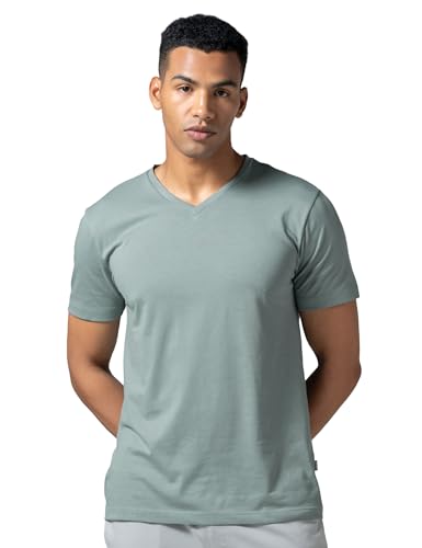 Image of DAMENSCH Regular Fit Cotton Blend Tshirt Half Sleeve Crew Neck Comfortable Casual Lightweight Premium Vortex Elemental Breeeze Tshirts for Men Pack of 1
