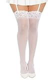 Dreamgirl Women's Lace Top Sheer Thigh-High Stockings