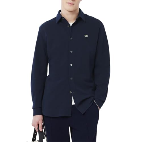 Consejos para Comprar Lacost . 49 Lacoste - Camisa Tejida de Manga Larga para Hombre, Azul Marino, X-Large-XX-Large