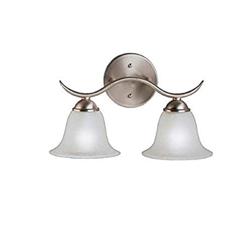 Kichler Dover 14" 2 Light Vanity Light with Etched Seeded Glass in Brushed Nickel