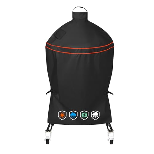 EZ-DONGTENG Heavy-Duty 600D Grill Cover fit for Kamado Joe 18-inch Classic Joe Series I II III Ceramic Charcoal Grill and Other Round 18-inch Charcoal Grill with Similar Sizes, 33' Dia x 48' H