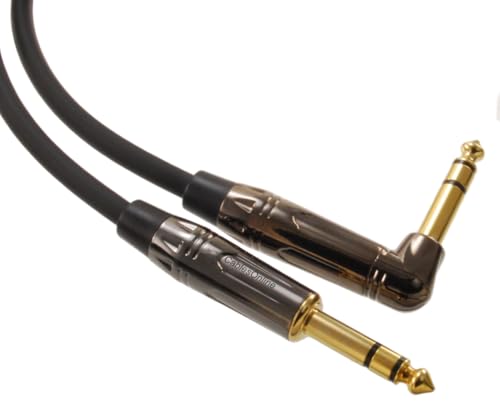 Cable balanceado estéreo 1/4" TRS macho ángulo derecho 2ft miniatura 2