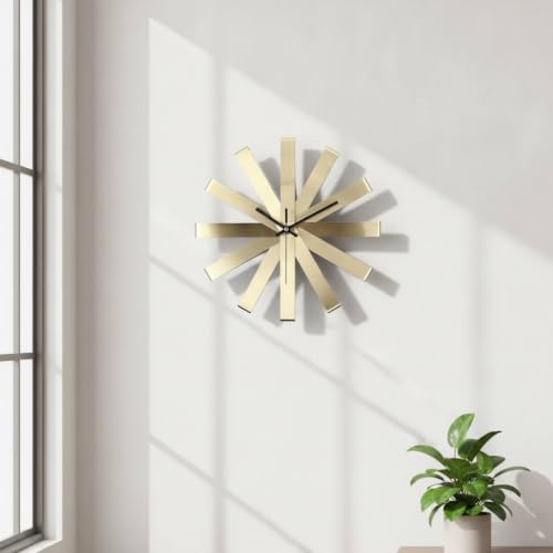 Horloge murale soleil design géométrique noir moderne pour entrée - 4