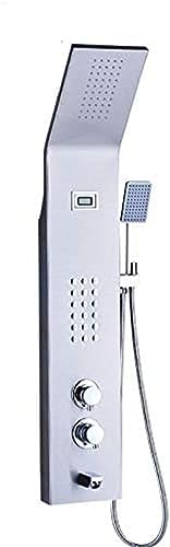 Panel de ducha con efecto lluvia y cascada, grifo digital para baño, juego multifuncional con chorros miniatura 1