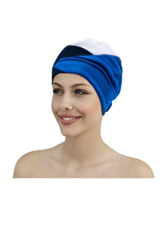 Fashy Exclusive 3465 50 Swimming Cap with Velcro Fastening Blue, standard size
