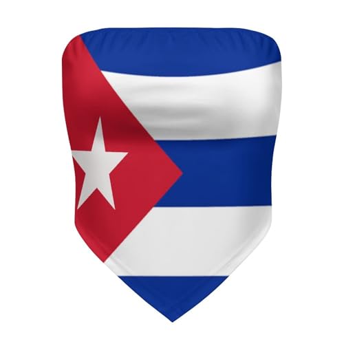 Puerto Rico Flag Women's Sexy Breast Bikini, Elastic Word Shoulders Irregular Triangular Scarf Tube Top Bottom Vest Top4