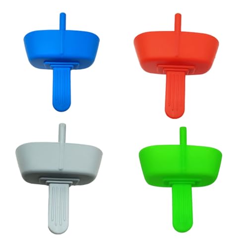 4 Stück Tropffreier Eis Am Stiel-Halter Für Kinder,Silikon Eislutscher Halter,Bpa-Frei Eishalterung,Eisstielhalter Mit Strohhalm,Wiederverwendbarer Eis Halter,Rot,Grau,Blau,Grün,Kiuiom