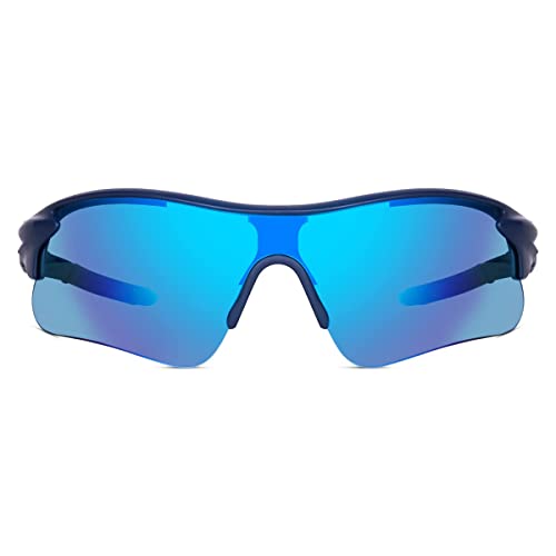 Image of Dark Wost Sports Sunglasses for Cycling Cricket Trekking || HYDROPHOBIC || Full Coverage || UV 400 Protection || Mirrored Lens || Free Case Box || Pack Of 1