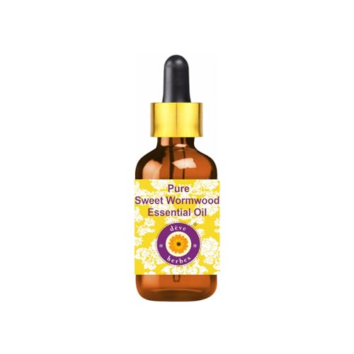 Deve Herbes Aceite esencial puro de ajenjo dulce (Artemisia annua) con gotero de vidrio 100% natural destilado al vapor de grado terapéutico para el cuidado personal 15ml (0,50 oz)