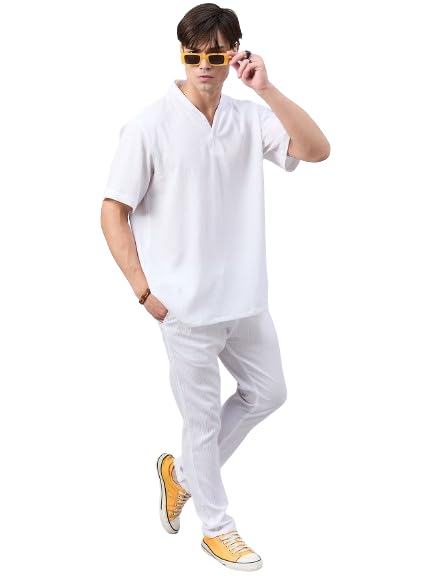 style quotient Men White Co-Ord Set-picture-22