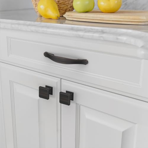 Amerdeco 10 Pack Oil Rubbed Bronze Cabinet Pulls 3 Inch(76mm) Hole Center Drawer Pulls Cabinet Hardware Kitchen Cabinet Handles for Bathroom Dresser Pulls ZH0068 — view 4