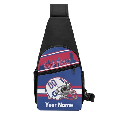Bufallo Sling Bag,Custom Crossbody Sling Backpack With Name And Number,Personalized Cross Chest Bags,Sling Shoulder Backpack Daypack For Men Women Travel Outdoor3