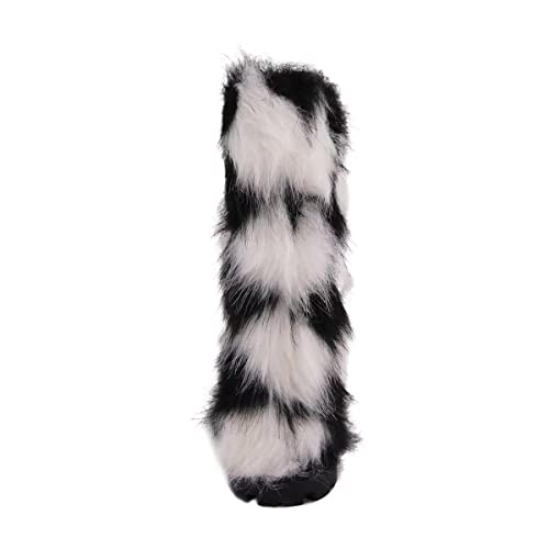 Onlymaker Women's Faux Fur Boots For Women Warm Fuzzy Fluffy Bootie Mid Calf Women Winter Boots White Size 9 #TOP3