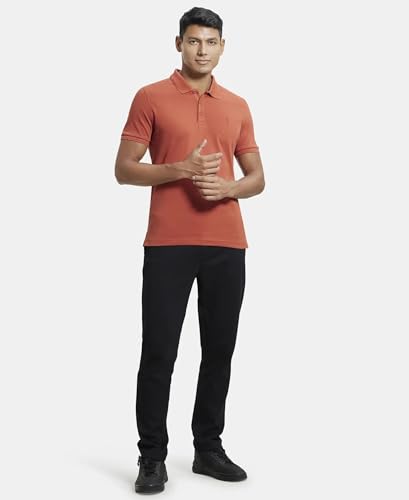 Image of Jockey 3912 Men Super Combed Cotton Rich Solid Half Sleeve Polo T-Shirt