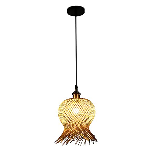 Suspension bambou réglable pour éclairer un plafond bas d'entrée