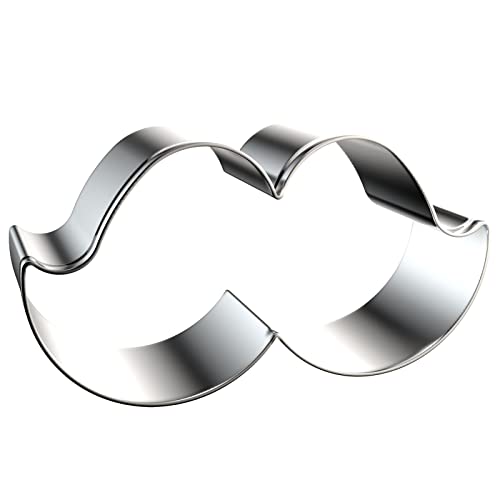 Mustache Cookie Cutter Set Large Assorted Sizes - 5 Inch, 4 Inch, 3 Inch, 2 Inch - 4 Piece Beard Cookie Cutters Shapes For Men Father's Day - Stainelss Steel #TOP3