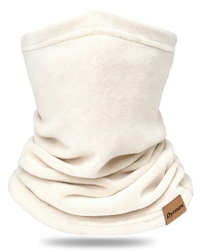 Dymex Kids Neck Warmer Gaiter Winter Fleece Face Neck Cover Balaclava Cold Weather Windproof Face Mask for Boys Girls, Beige, 3T