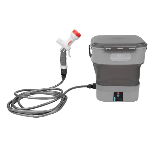 FTVOGUE Pulvérisateur à Batterie, Nettoyeur Haute Pression électrique Rechargeable avec Réservoir d'eau Pliable de 12 L et Buse 5 en 1 pour Le Nettoyage de la Maison, du Jardin, d