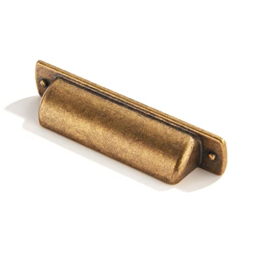 khtumeware 10 Pack 3' Drawer Pulls Antique Brass Cabinet Cup Pulls Kitchen Hardware Cabinet Handles...