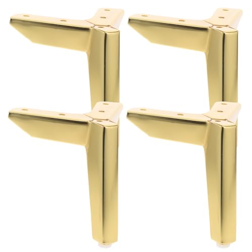 DEARMAMY 4pcs Metal Sofa Legs, Golden, Heavy Duty Support