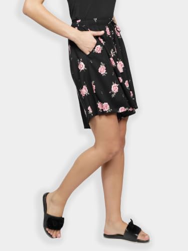Image of B STORIES Women's Viscose Printed Lounge Culotte Shorts (Pack of 2)