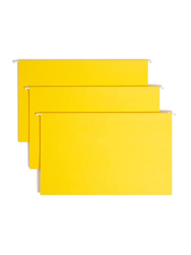 Smead 25-pack Legal Hanging File Folders with 1/5-cut Tabs, Yellow