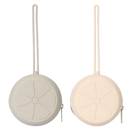 Image of Eoopoon Silicone Pacifier Case, Baby Pacifier Holder Pouch for Diaper Bag, BPA Free Binky Holder Case for Babies, Silicone Baby Pacifiers Storage Container for Travel(Cream, Light Grey)