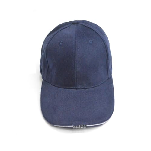 UPKOCH Lighted LED Flashlight Cap for Camping and Jogging Comfortable Blue Baseball Hat with Hands Lighting Durable Structure and Concealed Off Button for Outdoor Activities