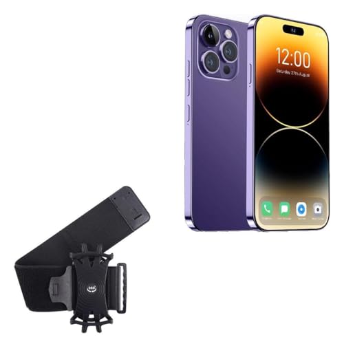 BoxWave Holster Compatible with Echoamo A14 Pro Max - ActiveStretch Sport Armband, Adjustable Armband for Workout and Running - Jet Black