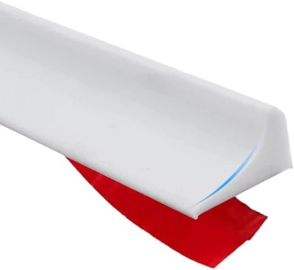 10M White Silicone Shower Seal Strip,Bath Edging Sealing,Floor Threshold Water Barrier for Wet Room,Bathroom Tile Edge Caulk Beading Trim for Bathtub,Countertop,Kitchen(20mmx12mm)