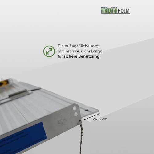 TRUTZHOLM Rollstuhlrampe klappbar 61 cm Traglast 272 kg Alu grau geriffelt Auffahrrampe