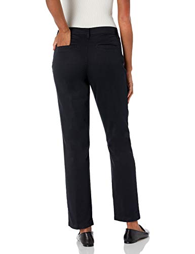 Riders by Lee Indigo Women's Tall Size Stretch Twill Flat Front Pant, Black, 12 L2