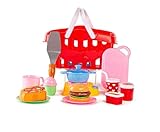 JoyKip Juego de alimentos para niños con cesta de comida, juego de juguetes educativos de corte de comida rápida para niños a partir de 3 años