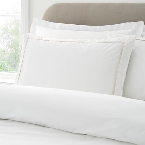 Parure de lit double en coton douceur absolue blanc naturel pour nuits sereines
