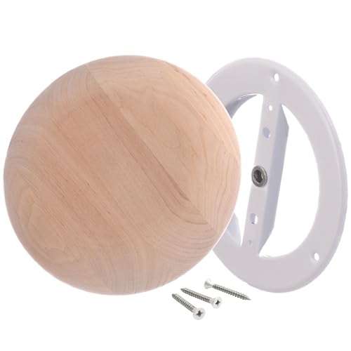 LIRAST 4 inch Resin Free Wood Diffuser - Round Sauna Vent Cover - Adjustable Air Valve - Supply Exhaust Ventilation Covers for Wall and Ceiling - Black Alder